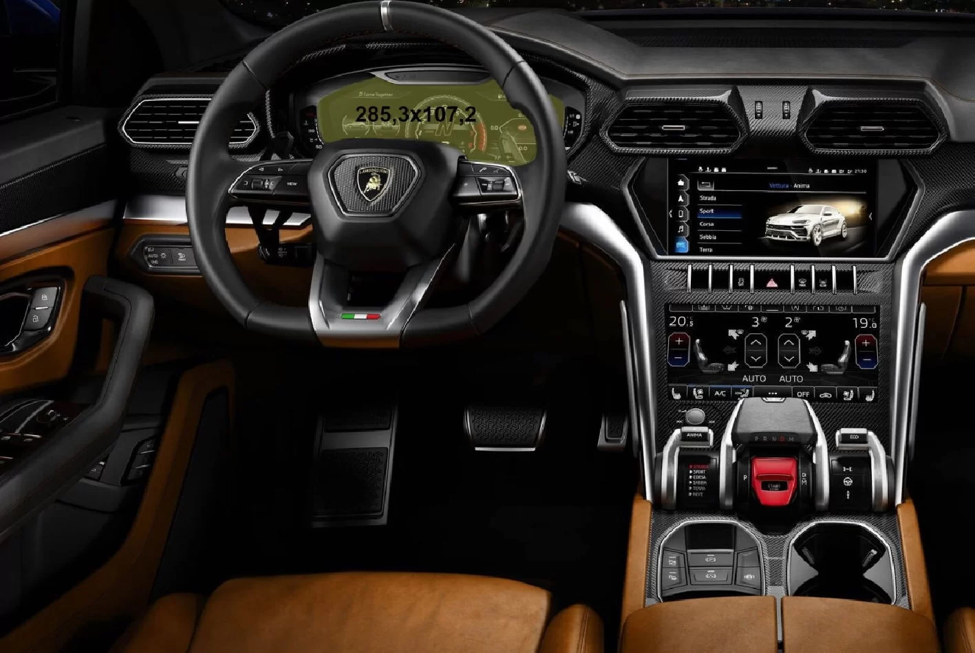 Lamborghini Urus 2017 - súčasný digitálny rýchlomer 10,2" ExtraShield chránič obrazovky - 1