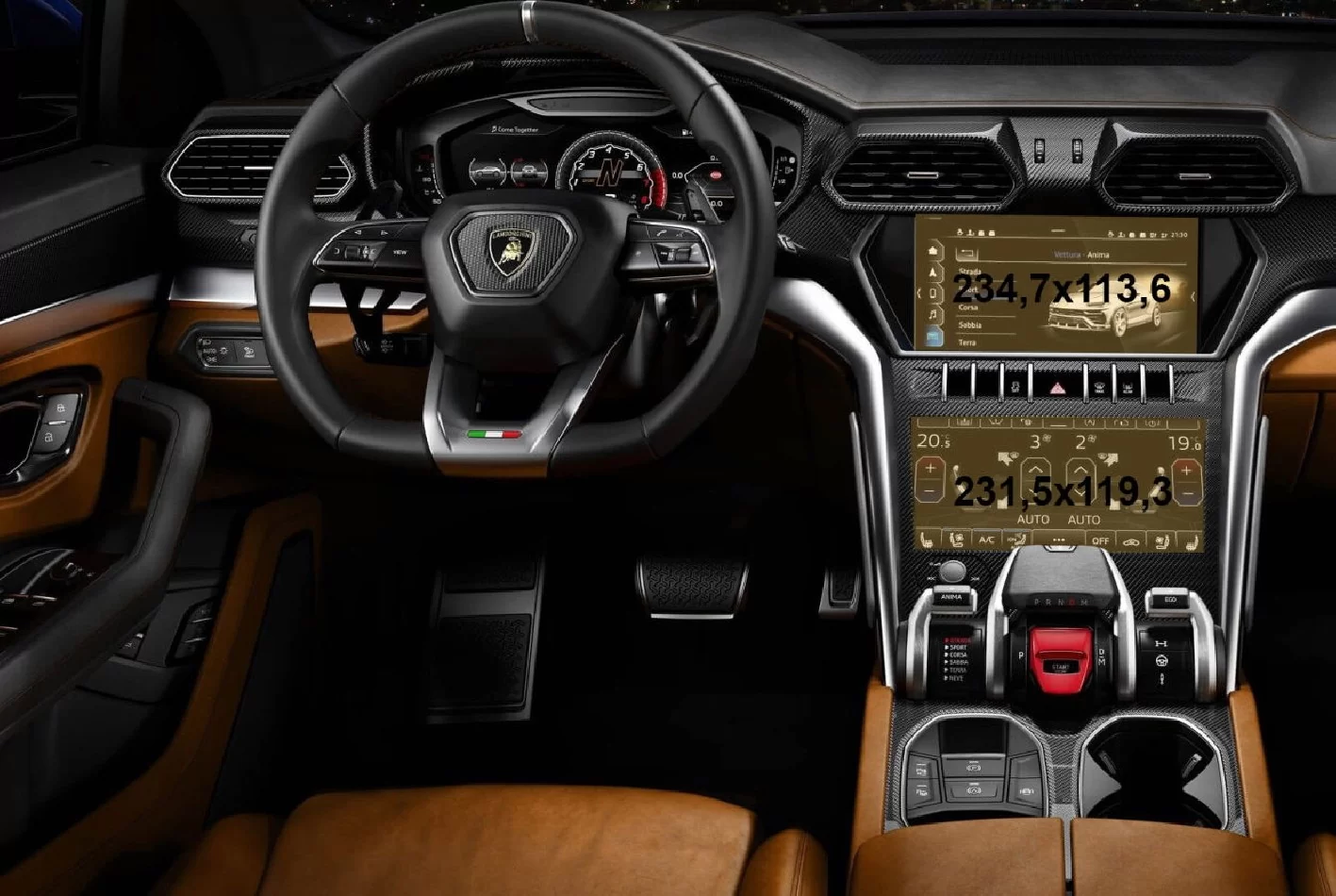 Lamborghini Urus 2017 – súčasné multimédiá + ochrana klimatizácie 10,1-8,6" ExtraShield - 1