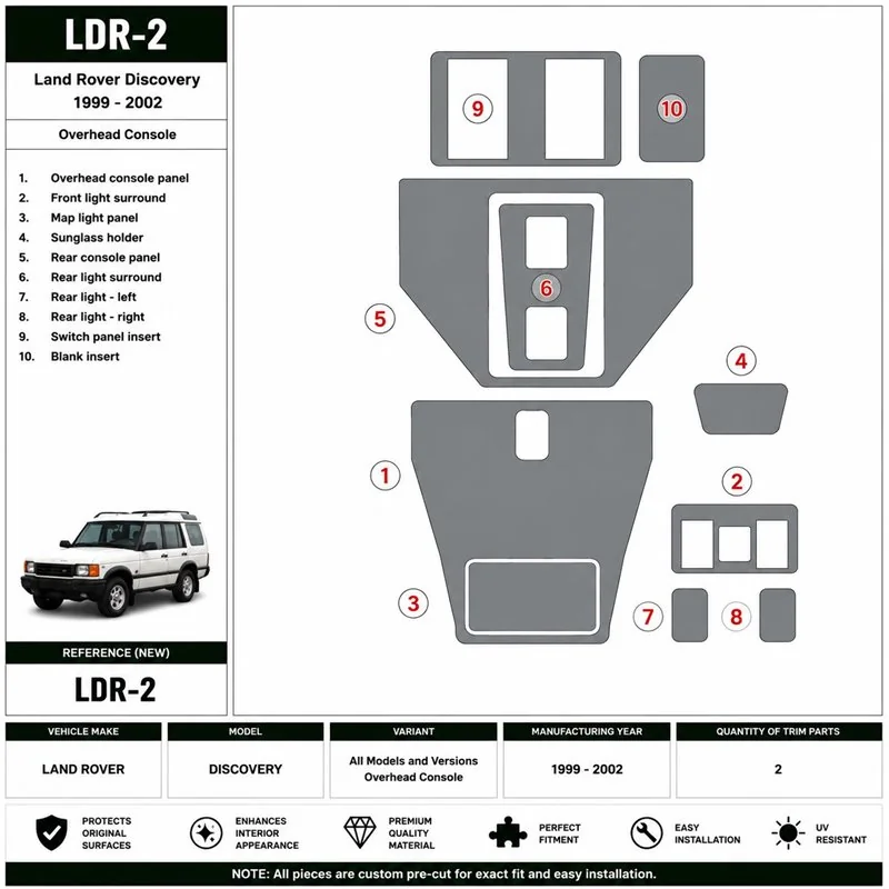 Land Rover Discovery 1999-2002 Overhead Console 3D dekor palubnej dosky