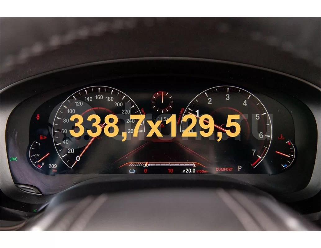 BMW radu 6 (G32) 2017 - 2020 digitálny rýchlomer (ľavé tlačidlo) 12,3" ExtraShield chránič obrazovky - 1