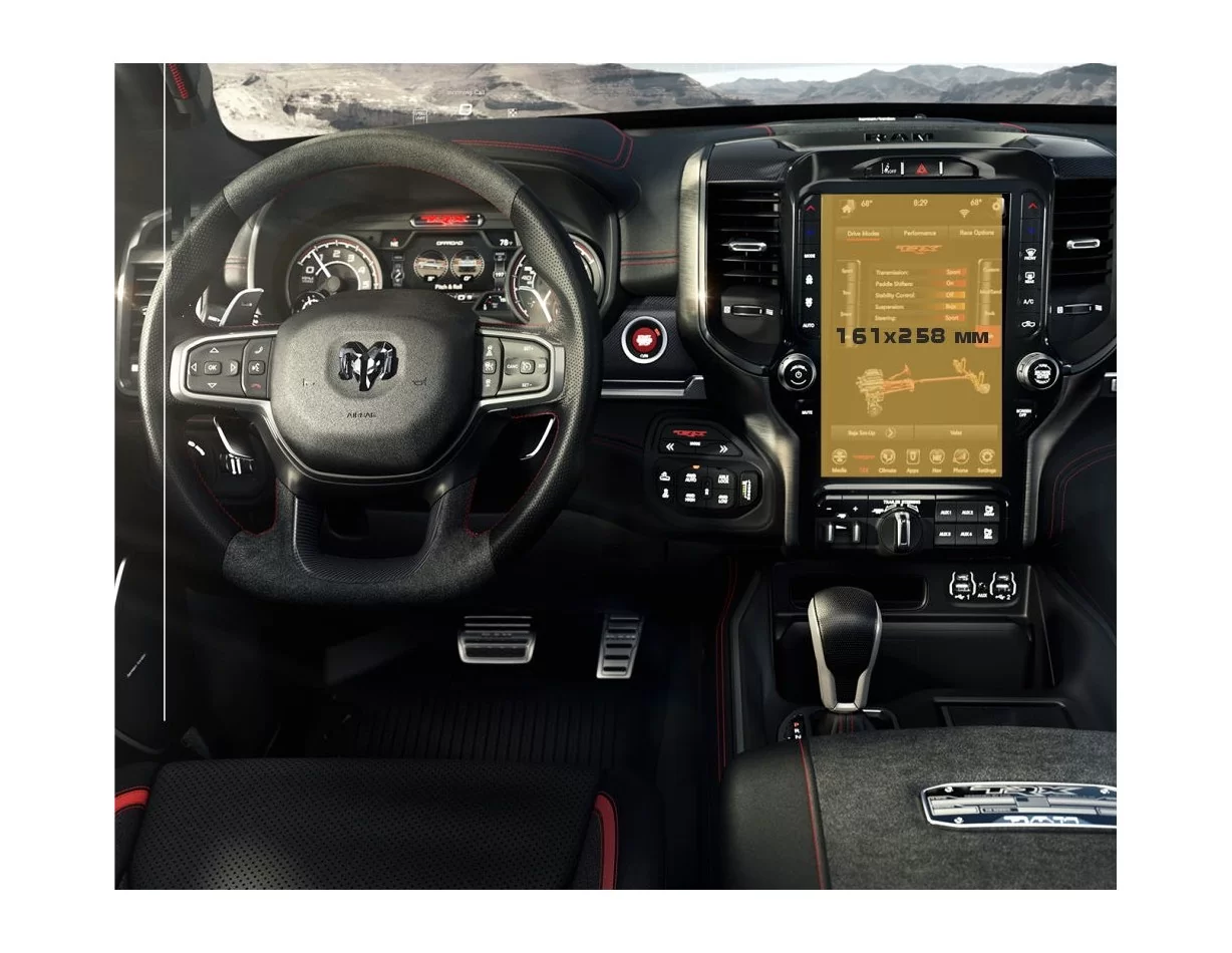 Dodge Ram TRX 2021 – súčasný multimediálny 12-palcový chránič obrazovky ExtraShield - 1