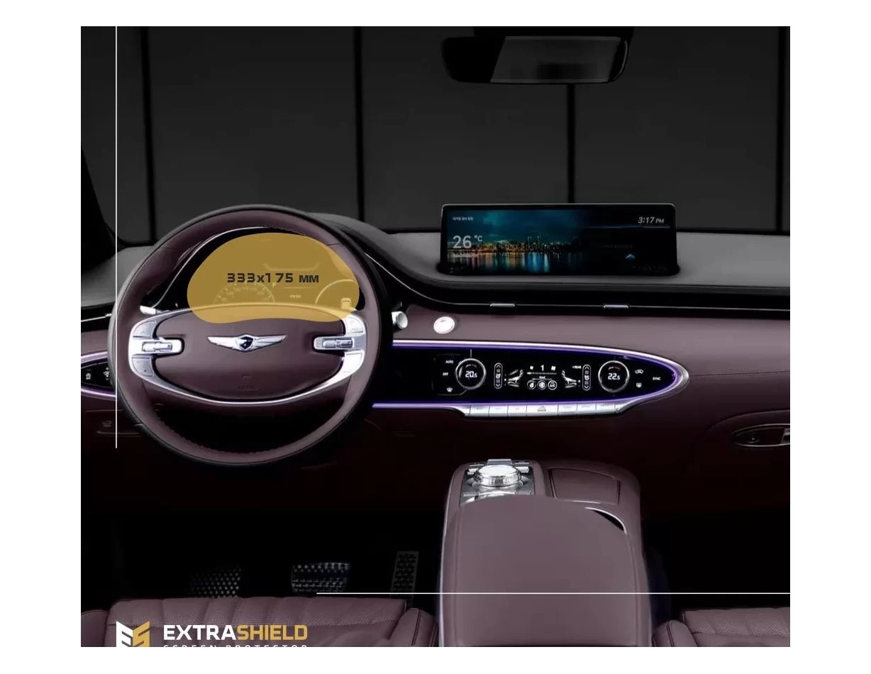 Genesis GV70 2020 – súčasná ochrana obrazovky digitálneho rýchlomera ExtraShield - 1