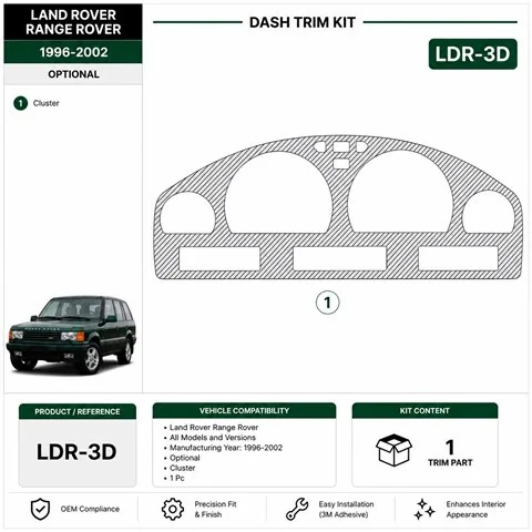Land Rover Range Rover 1996-2002 Cluster, 1 Pc 3D dekor palubnej dosky