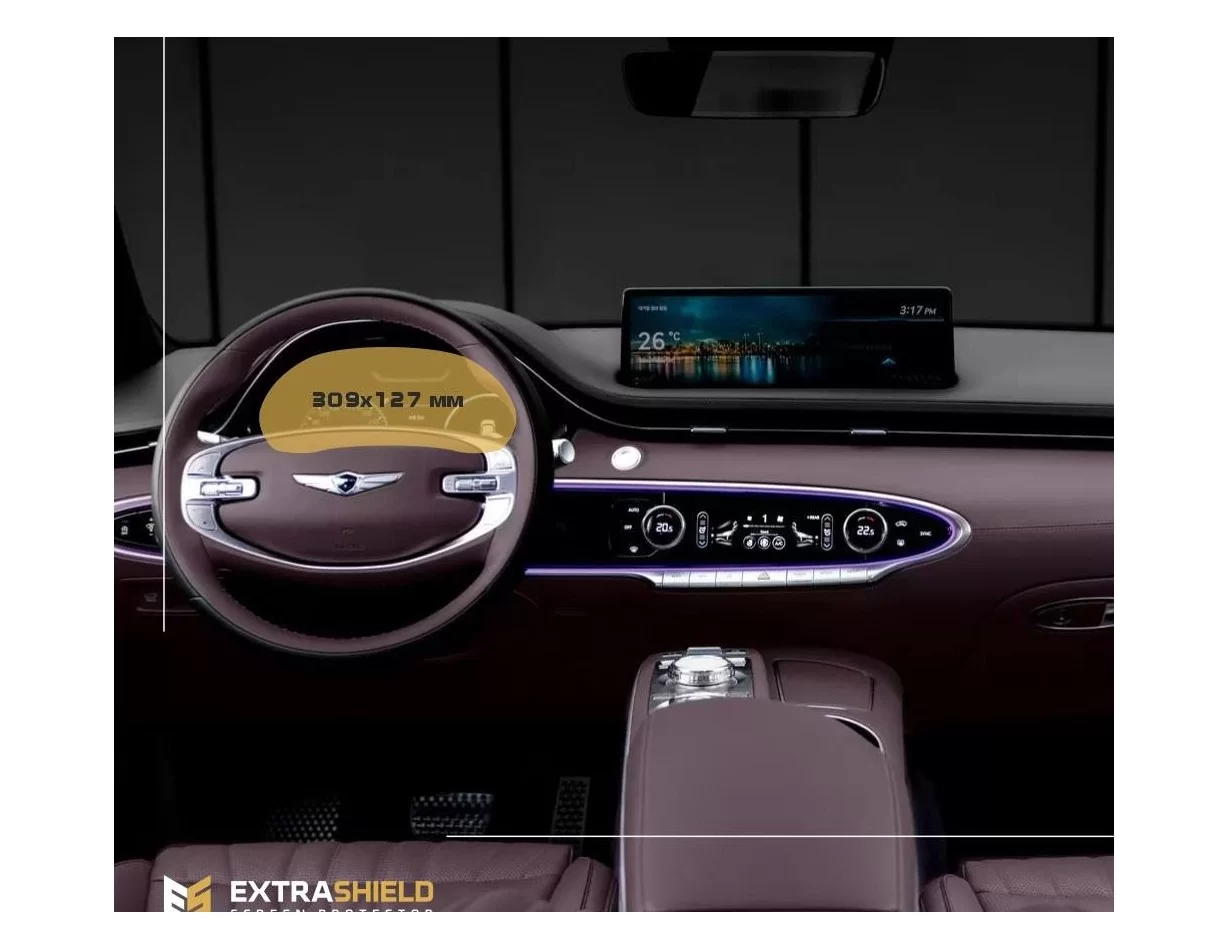 Genesis GV70 2020 – súčasná ochrana obrazovky digitálneho rýchlomera ExtraShield - 1