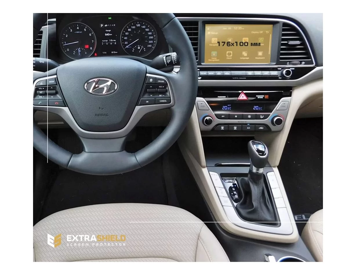 Hyundai Elantra 2018 – darčeková multimediálna 8-palcová ochrana obrazovky ExtraShield - 1