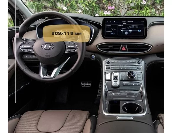 Hyundai Santa Fe 2021 - súčasný digitálny rýchlomer 12,3" ExtraShield chránič obrazovky - 1