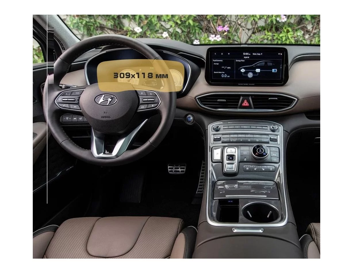 Hyundai Santa Fe 2021 - súčasný digitálny rýchlomer 12,3" ExtraShield chránič obrazovky - 1