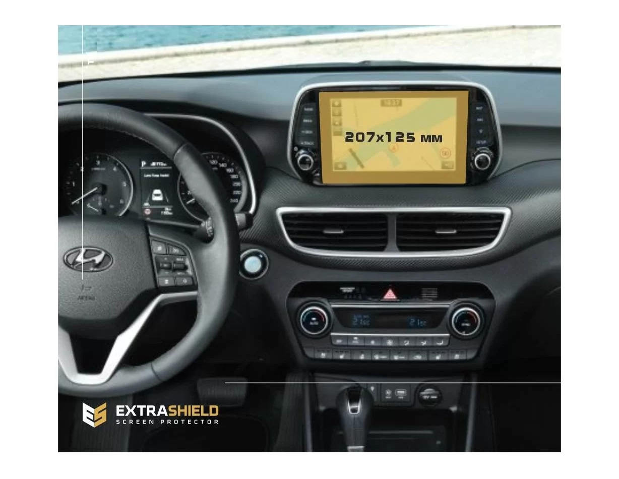 Hyundai Tucson 2018 – súčasný multimediálny 8-palcový chránič obrazovky ExtraShield - 1