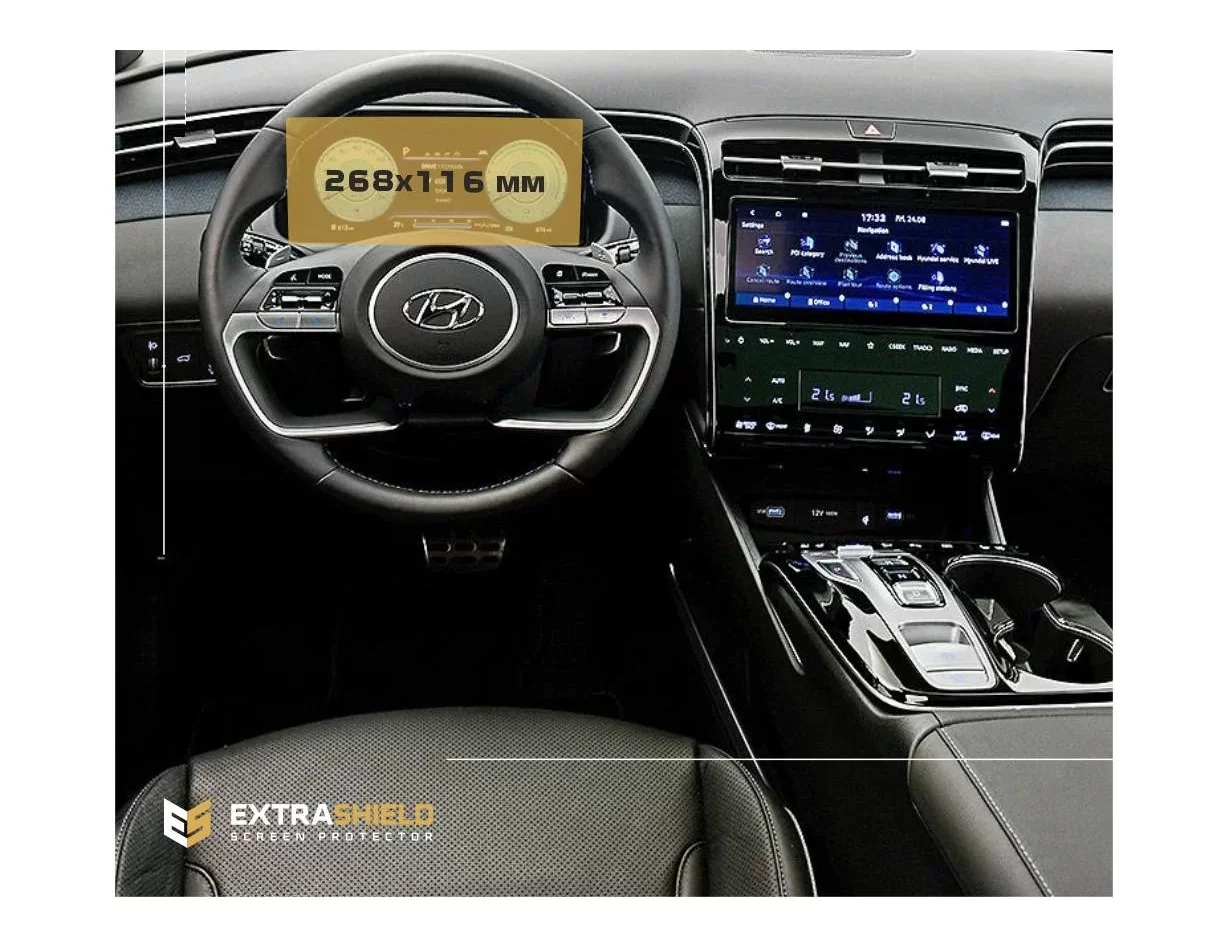 Hyundai Tucson 2021 - Súčasná ochrana obrazovky digitálneho rýchlomera ExtraShield - 1