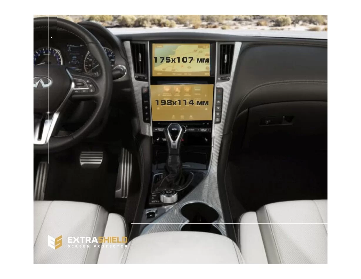Infiniti Q60 (CV37) 2017 – súčasné multimédiá + ochrana klimatizácie 7-8" ExtraShield - 1