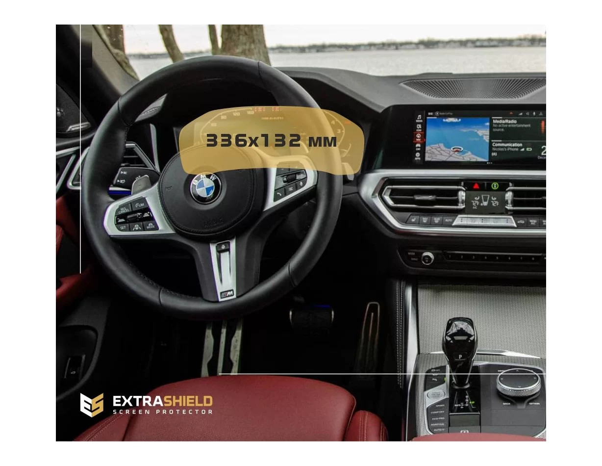 BMW radu 4 (G22) 2020 - Súčasný digitálny rýchlomer (bez senzora) 12,3" ExtraShield chránič obrazovky - 1