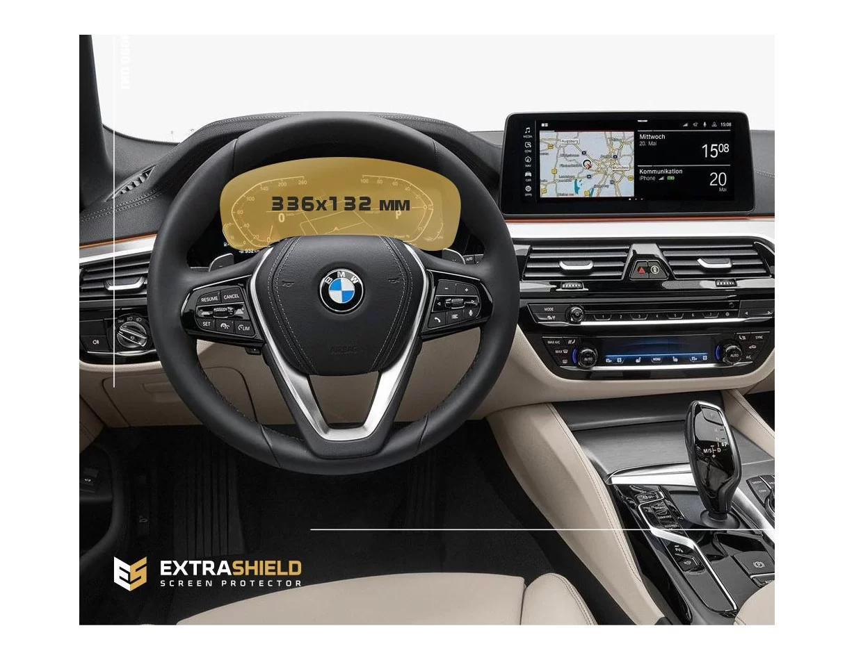 BMW radu 5 (G30) 2016 - Súčasný digitálny rýchlomer (bez snímača) 12,3" ExtraShield Screen Protector - 1