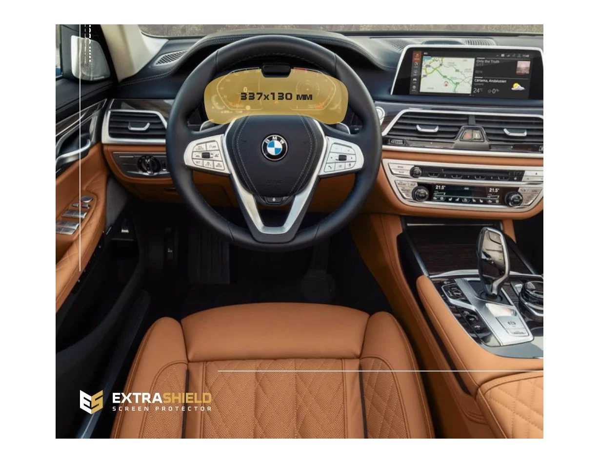 BMW radu 7 (G11/G12) 2019 - Súčasný digitálny rýchlomer (bez kamery) 12,3" ExtraShield chránič obrazovky - 1