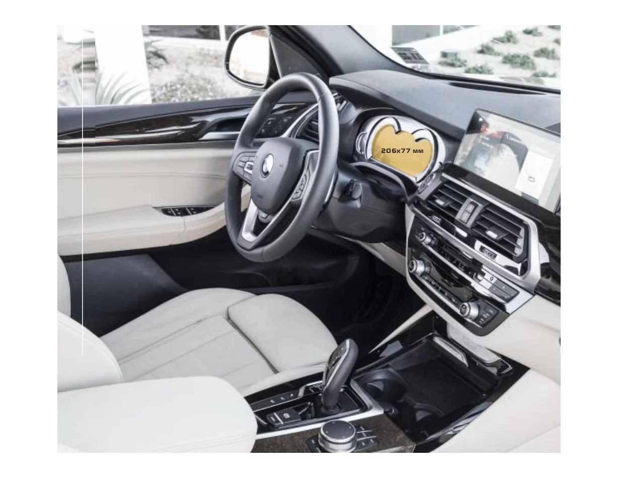 BMW X3 (G01) 2017 - 2021 digitálny rýchlomer (centrálny) 12,3" ExtraShield chránič obrazovky - 1