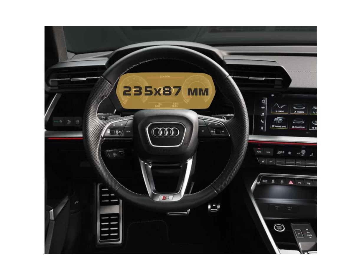 Audi A3 (8Y) 2020 -Prezent. Digitálny rýchlomer Audi virtual cockpit 10,25" ExtraShield Screen Protector - 1