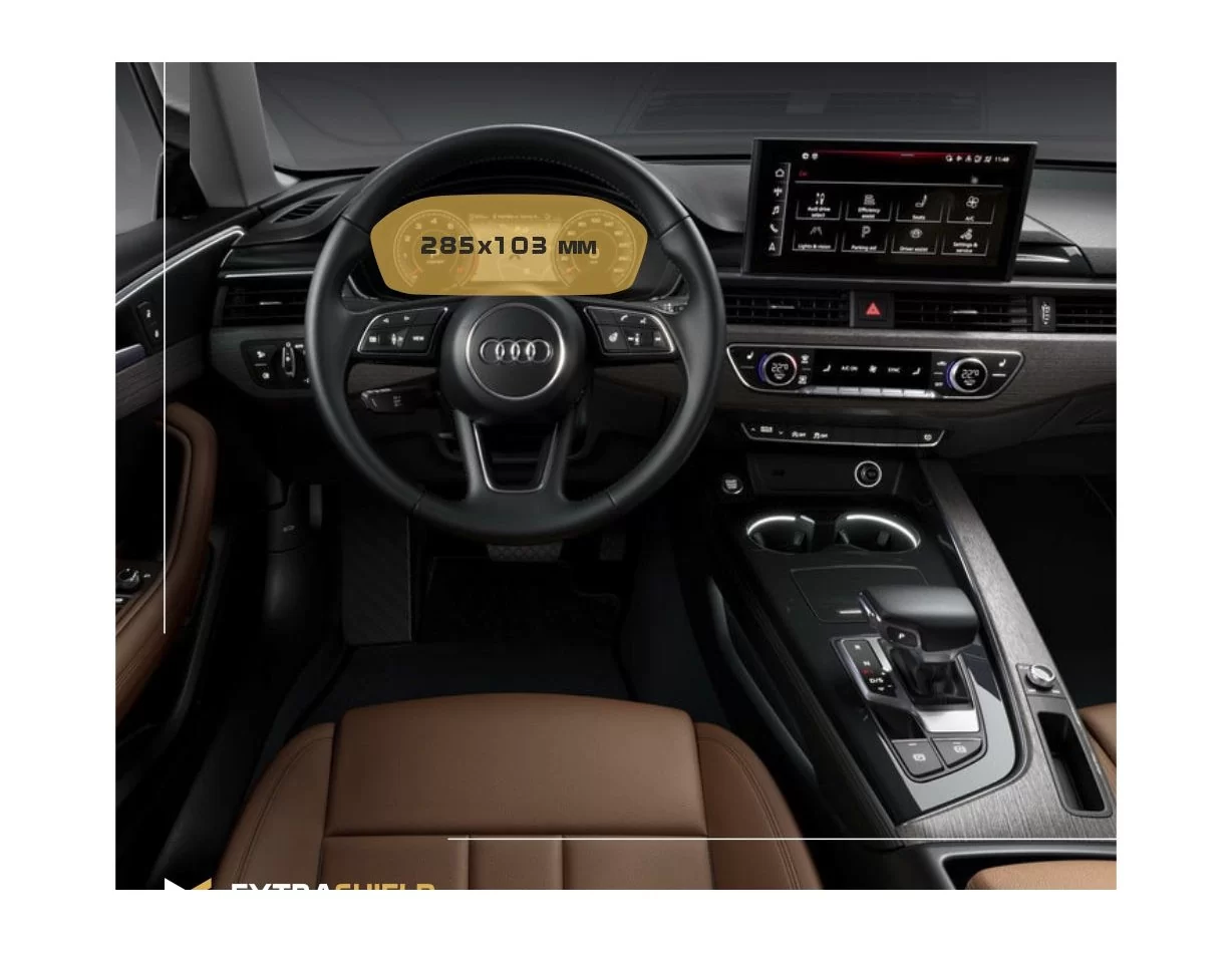 Audi A4 (B9) Facelift 2019 – súčasný digitálny rýchlomer Audi Virtual Cockpit 12,3" ExtraShield Screen Protector - 1
