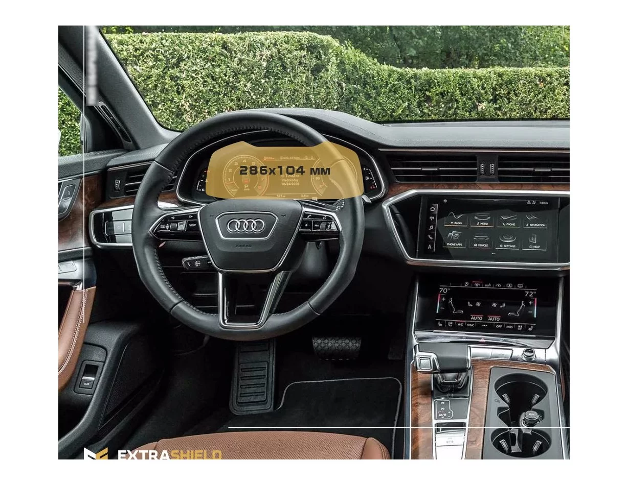 Audi A6 (x8) 2018 - Súčasný digitálny rýchlomer Audi Virtual Cockpit 12,3" ExtraShield Screen Protector - 1