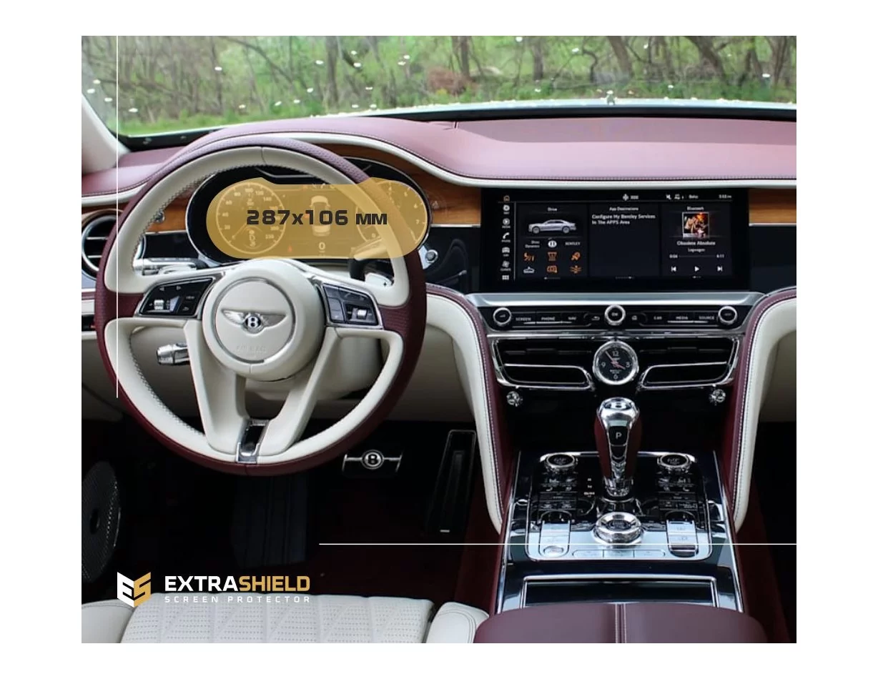 Bentley Flying Spur 2019 – súčasná ochrana obrazovky digitálneho rýchlomera ExtraShield - 1