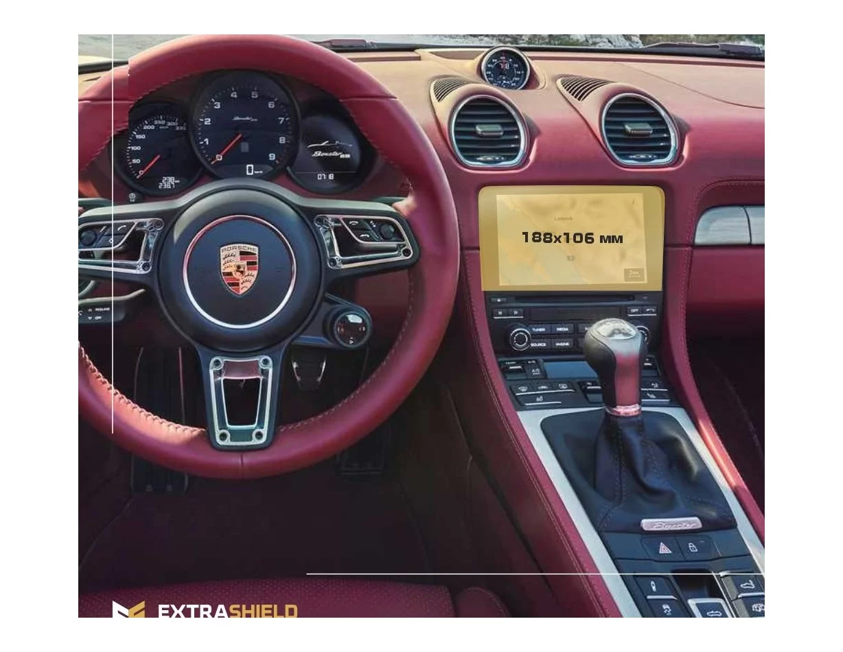 Porsche Boxster 2016 – súčasný multimediálny 7-palcový chránič obrazovky ExtraShield - 1