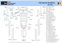 Audi A5 2008–2016 Súprava obloženia palubnej dosky WHZ interiéru 40 dielov - 1
