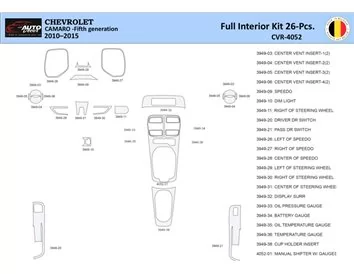 Chevrolet Camaro 2010-2015 Interiér WHZ Súprava obloženia palubnej dosky 26 dielov - 1