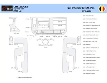 Chevrolet Express 2008-2020 Súprava obloženia palubnej dosky WHZ interiéru 24 dielov - 1