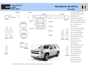 Chevrolet Tahoe 2007-2014 Interiér WHZ Súprava obloženia palubnej dosky 25 dielov - 1