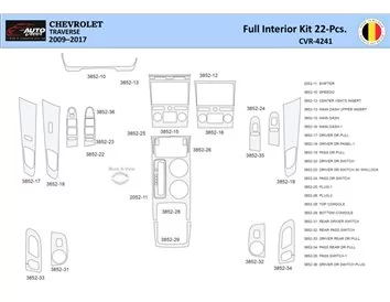 Chevrolet Traverse 2009-2013 Interiér WHZ Súprava obloženia palubnej dosky 22 dielov - 1