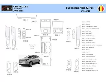 Chevrolet Traverse 2013-2017 Interiér WHZ Súprava obloženia palubnej dosky 22 dielov - 1