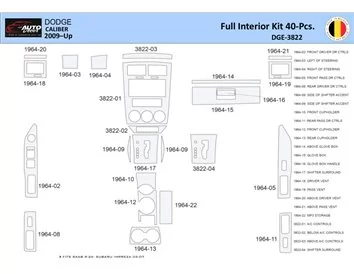 Dodge Caliber 2007-2009 Interiér WHZ Ozdobná súprava palubnej dosky 24 dielov - 1