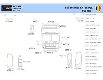 Dodge Caravan 2008-2016 Interiér WHZ Ozdobná súprava palubnej dosky 18 dielov - 1