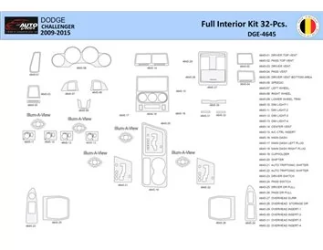 Dodge Challenger 2011-2015 Súprava obloženia palubnej dosky WHZ interiéru 42 dielov - 1