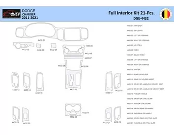 Dodge Charger LD 2011-2022 Súprava obloženia palubnej dosky WHZ interiéru 21 dielov - 1