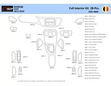 Súprava obloženia palubnej dosky Dodge Dart PF 2012-2016 WHZ 28 dielov - 1