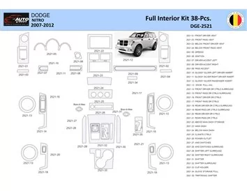 Dodge Nitro 2007-2012 Interiér WHZ Ozdobná súprava palubnej dosky 38 dielov - 1