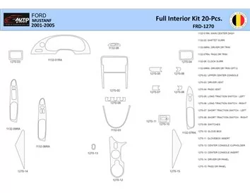 Ford Mustang 2001-2005 Interiér WHZ Súprava obloženia palubnej dosky 20 dielov - 1