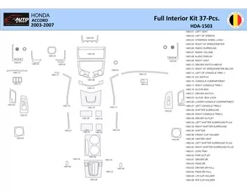 Honda Accord 2003-2007 Interiér WHZ Súprava obloženia palubnej dosky 37 dielov - 3