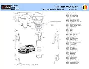 Honda Civic XI 2015-2021 Interiér WHZ Súprava obloženia palubnej dosky 41 dielov - 1