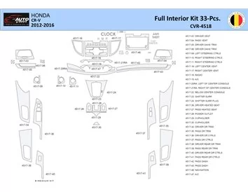Honda CR-V 2012-2016 Interiér WHZ Súprava obloženia palubnej dosky 33 dielov - 1
