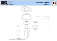 Hyunda Coupe 1997-1999 Interiér WHZ Súprava obloženia palubnej dosky 20N Diely - 1