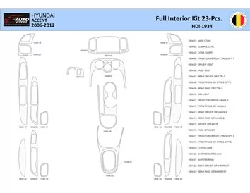 Hyundai Accent 2005-2011 Interiér WHZ Súprava obloženia palubnej dosky 23 dielov - 1