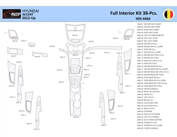 Súprava obloženia palubnej dosky Hyundai Accent 2012-2017 interiéru WHZ 17 dielov - 1