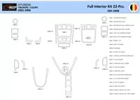 Hyunda Coupe 2004-2008 Interiér WHZ Súprava obloženia palubnej dosky 22 dielov - 1