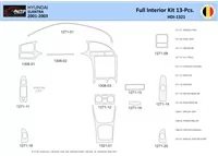 Hyundai Elantra 2001-2003 Interiér WHZ Súprava obloženia palubnej dosky 13 dielov - 1
