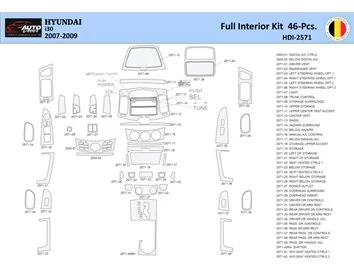 Hyundai-i30 2007-2009 Interiér WHZ Súprava obloženia palubnej dosky 46 dielov - 1