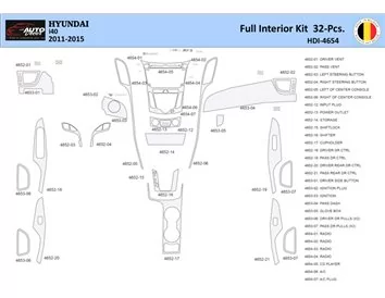 Hyundai i40 2011-2015 Interiér WHZ Obloženie palubnej dosky 32 dielov - 1