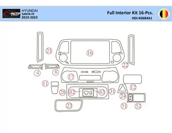 Súprava obloženia palubnej dosky Hyundai Santa Fe 2019-2022 interiéru WHZ 21 dielov - 1