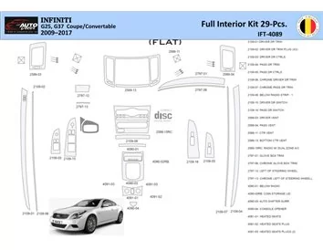 Infiniti G25 2009–2015 Interiér kabrioletu WHZ Súprava obloženia palubnej dosky 29 dielov - 1
