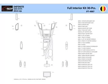 Infiniti Q50 V37 2014 – súčasnosť Interiér WHZ Súprava obloženia palubnej dosky 30 dielov - 1
