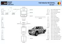 Sada obloženia palubnej dosky Isuzu D-Max Interior WHZ 23 dielov - 1